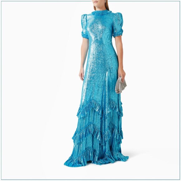 The Vampire’s Wife $4990 Sky Rocket Runway Gown in Metallic Sky Blue - Picture 12 of 16